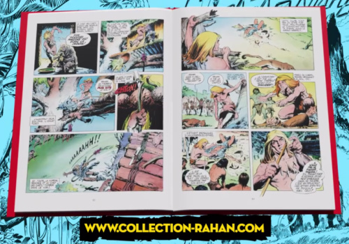 Dtail  d'une BD ouverte de la collection Rahan