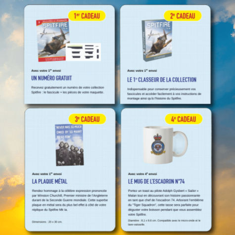 Les cadeaux offerts avec la collection Spitfire Hachette
