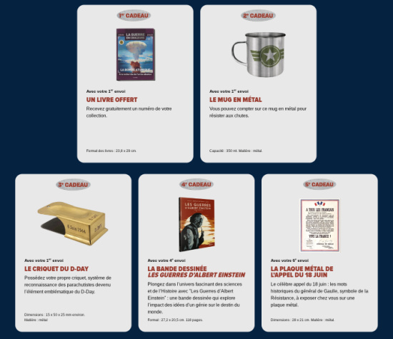 Les cadeaux de la collection Guerre en couleurs Hachette