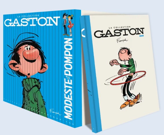 frise avec tranche des BDs collection Gaston